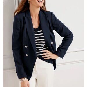 ✨NEW✨ TALBOTS NAVY TAILORED STRETCH DOUBLE BREASTED BLAZER
